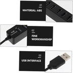 Angoily 6-Port USB Hub Card Reader Multi-Port USB Splitter for Laptops and Desktops 1m Extension Cable Compact and Portable Design