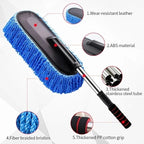 Car Wash Brush Wheel Brush Scrub Brush Soft Bristle Cleaning Brush Vehicle Detailing Tool Paint Protection Truck SUV Auto Care(2pcs with PVC)