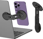CloudValley Magnetic Laptop Phone Holder, 360° Rotating Mount Compatible with iPhone MagSafe and All Phones, MacBook, PC Monitor, Screen Stand for Tesla, Portable Accessory, Black
