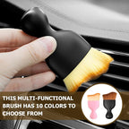 Blilo Car Interior Detailing Brush with Dust Cover, Auto Soft Hair Cleaning Brushes, Scratch Free Curved Dirt Collectors, for Vehicle Dashboard Air Conditioner Vents Leather(White/Red)