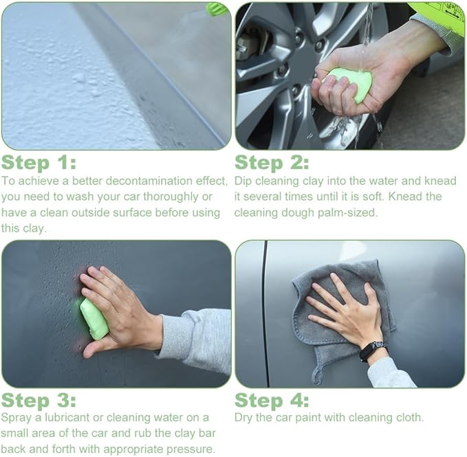 3 Pack Magic Clay Bar Kit Premium Car Clay Bars for Auto Detailing Cleaning No Scratch Cleaner, Green