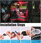4PCS Wireless Car Interior LED Lights USB Rechargeable Car LED Touch Light with 6 Super Bright LED Lamp Beads Car Interior Ambient Light Universal Vehicle Accessories for Car Decor