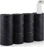 SINGARO Tissue Holder, 4 Pack Car Cup Holder Facial Tissues with Travel Tissue Bag, Quick and Convenient Flower Combination Car Tissue Box(4 Canisters/200 Tissues) Black