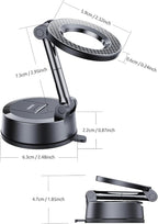 Vacuum Magnetic Car Phone Holder, 360°Adjustable, Compatible with iPhone 12-17 Series & Dashboard Mount & Tesla, 80+LBS Strong Suction Cup Phone Holders for Your Car, MagSafe-Compatible (Carbon Fiber)