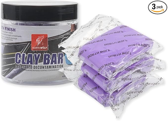 Purple Car Clay Bar 3 Pack 100g Premium Grade No Scratch Magic Clay Bars Auto Detailing Cleaner Kit with Washing and Adsorption Capacity for Car Wash Car Detailing Clean, SUV, RV
