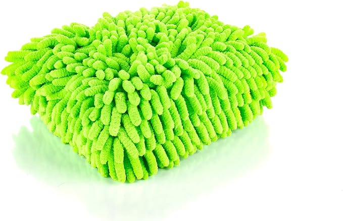 The Rag Company - Off Road – The Baja Pack – Off-Road Vehicle Exterior Microfiber Wash Mitt & Pad; Knobby Design Easily Traps and Remove Dirt, Grime and Mud - Lime Green (2-Pack)