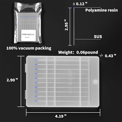 ESD Safe Anti-Static Gel Swabs for Electronics Cleaning - Stainless Steel Handle, Non-Abrasive Tips for Camera Sensor, PCB, Computer Chips, Circuit Boards | 10-Pack, No Residue, Lab Use