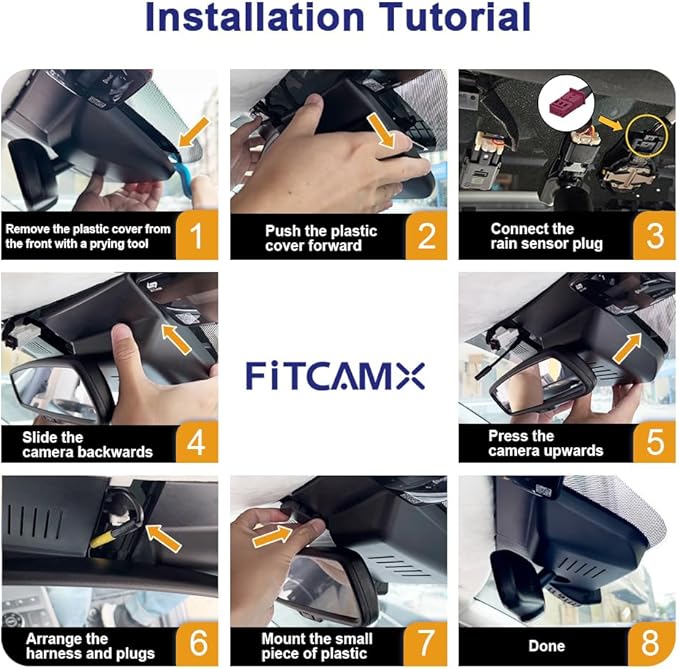 Fitcamx Front 2K+Rear 1080P Dash Cam Adapts for Hyundai Santa Fe 2024-2026 (Part No#P6000), Integrated OEM Look, Dual HD Video, WiFi & APP, Loop Recording, Gravity Sensor, Easy to Use, 64GB Card