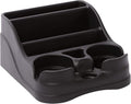 Moblorg Small Center Console for Cars, Trucks, Minivans, SUVs, Vehicle Organizer, Cup Holders, Recycled Plastic, Made in USA (Black)
