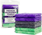 6 Pack Reusable Pak Details Micro Fiber Towels Car Detailing | 16x24 Ultra-Absorbent & Dual-Sided Car Microfiber Towel for Polishing, Wax Removal & Buffing | Lint & Streak-Free | Auto Cleaning Cloths