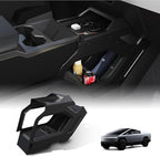 Cyber Truck Center Console Organizer 2023–2026, Custom Fit Double-Layer Tray Insert Storage System, Interior Black Lower Center Console Storage Box Cyber Truck Accessories 2025
