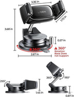 LISEN Suction Phone Mount for Car, [95% Cases Friendly] Car Phone Holder Mount Dashboard Phone Holder, Easy One Touch Suction Cup Cell Phone Car Mount