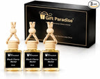 Gift Paradise® Luxury Black Cherry Merlot Car Air Freshener Set of 3 – 10 ml Hanging Glass Diffusers – Sweet Cherry & Red Wine Scent – Long-Lasting – Premium Magnetic Gift Box Included