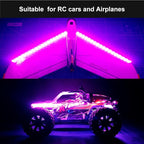 Waterproof LED Light Strips for RC Cars Trucks Airplanes Boats Drones Fixed Wing AR Wing Model Underglow Light (Pink)