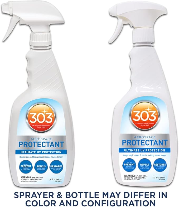 303 Products Aerospace Protectant Spray, UV Protection, Repels Dust, Dirt, & Staining, Matte Finish, Restores Like-New Appearance, Outdoor Cleaning Supplies 32 Fl. Oz.