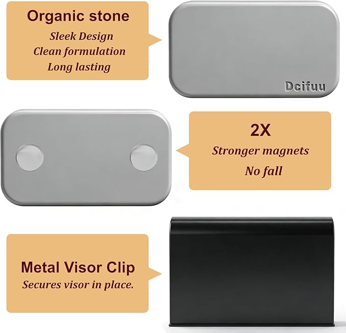 Car Air Freshener - Stone Air Freshener - Car Odor Eliminator - Long Lasting Scent - Car Scent - VISOR CLIP INCLUDED (Ocean)
