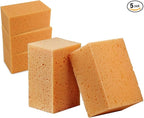5PCS Car Wash Sponges, 8.5"×4.4"×3.5" Large Extra Soft Coral Non Scratch Sponge, Car Cleaning Cellulose Sponge Thick Foam Pad for Washing Window Sensitive Surfaces (Coffee)