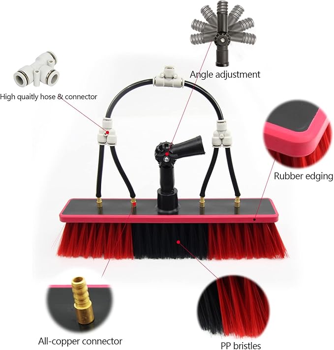 3.6-10.8m Window Cleaning Pole, Water Fed Telescopic Brush Extendable Cleaning Tools for Photovoltaic Panel Cleaning Trucks Windows Window Cleaner Kit (10.8m/36ft)