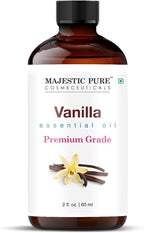 Majestic Pure Essential Oil with Glass Dropper - 100% Pure and Natural - Essential Oils for Diffuser, Aromatherapy, Soap and Candle Making, Vanilla Essential Oil, Vanilla Oil, 2 Fl Oz