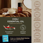 100% Pure Chili Essential Oil - 0.34 Fl Oz - Chili Oil for Hair, Skin, Diffuser, Aromatherapy & DIY Candle Making Scent