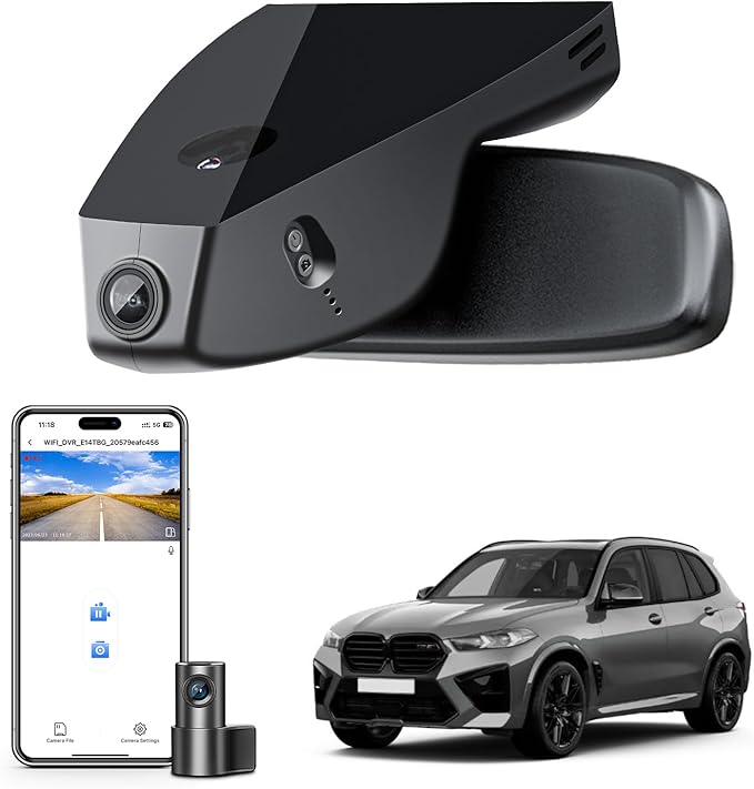 Mangoal Front 4K & Rear 1080p Dash Cam for BMW X5 Gen4 G05 F95 2019 2020 2021 2022 2023(Model A), X5 M M50i xDrive50i sDrive40i xDrive40i, OEM Style, 2160P UHD Video, WiFi & APP, 128GB Card