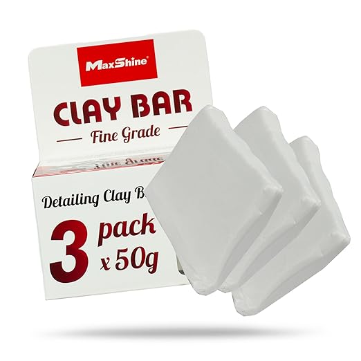 Maxshine 3-Pack Magic Clay Bar (50g Each) – Fine Grade Clay for Car Detailing – Removes Surface Contaminants from Paint, Glass, Plastic & Metal – Reusable Clay for Auto & Boat Detailing