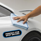 The Rag Company - Dry Me A River - Professional Korean 70/30 Blend, Microfiber Waffle-Weave, Drying & Detailing Towels, Soft Suede Edges, 390gsm, 16in x 24in, Light Blue (3-Pack)