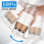 Small Glass Shaker Bottle, 2 Pack 16oz BPA Free Odorless Shaker Bottle with 304SS Mixing Ball and Removable Cleaning Brush for Fitness & Protein Shakes(White-2Pack)