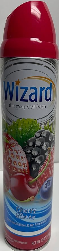 Wizard The Magic of Fresh | Odor Neutralizer & Air Freshener - 10 Oz. Cherry berry (Pack of 4) (Packaging May Vary)