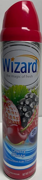 Wizard The Magic of Fresh | Odor Neutralizer & Air Freshener - 10 Oz. Cherry berry (Pack of 4) (Packaging May Vary)