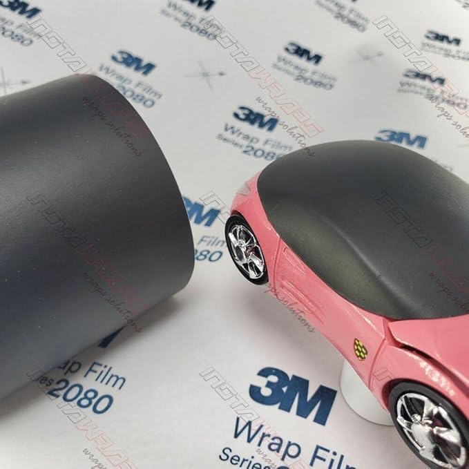 3M Car Wrap Roll 2080 Matte Black | M12 | (5ft x 25ft (125 Sq/ft)) | Automotive Vinyl Wrap for Cars - Car Interior Wrap & Exterior | w/Free Instawraps Pro Glove