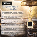 Gift Paradise® Cedarwood & Bergamot Car Air Freshener Set of 3, 10 ml Hanging Diffuser Bottles with Wooden Caps, Magnetic Gift Box, Woody Citrus Car Fragrance