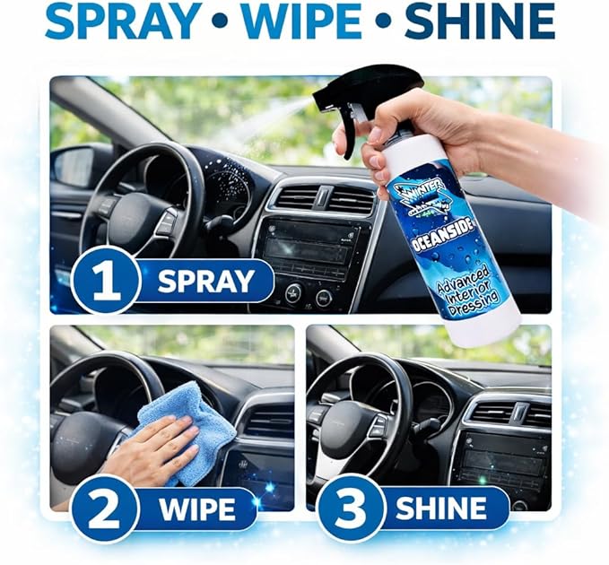 Winter White Oceanside Advanced Interior Dressing – Car Dashboard Cleaner & Protectant, Vinyl Plastic Rubber Conditioner, Non-Greasy Interior Spray for Dash, Panels & Consoles – 16 oz (Pack of 1)