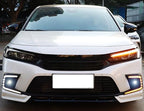 iJDMTOY Fog Bezel Replace Switchback LED Daytime Running Light Kit w/White OE-Spec LED Fog Lights Compatible with 2022-2024 Honda Civic Sedan