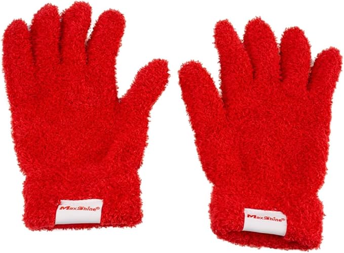 Maxshine Universal Plush Microfiber Gloves | Ultra-Soft Wash Gloves for Car Detailing | Scratch-Free Reusable Cleaning Accessory | Perfect for Reaching & Cleaning Small Areas on Cars & Auto Surfaces
