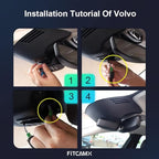 Fitcamx 4K Dash Cam Suitable for Volvo S90 V90 2017-2021 & XC60 2018-2021 T5 T6 (Model A), OEM Factory Look, 2160P UHD Video, Built-in WiFi &APP, Loop Recording, Gravity Sensor, Plug&Play, 64GB Card