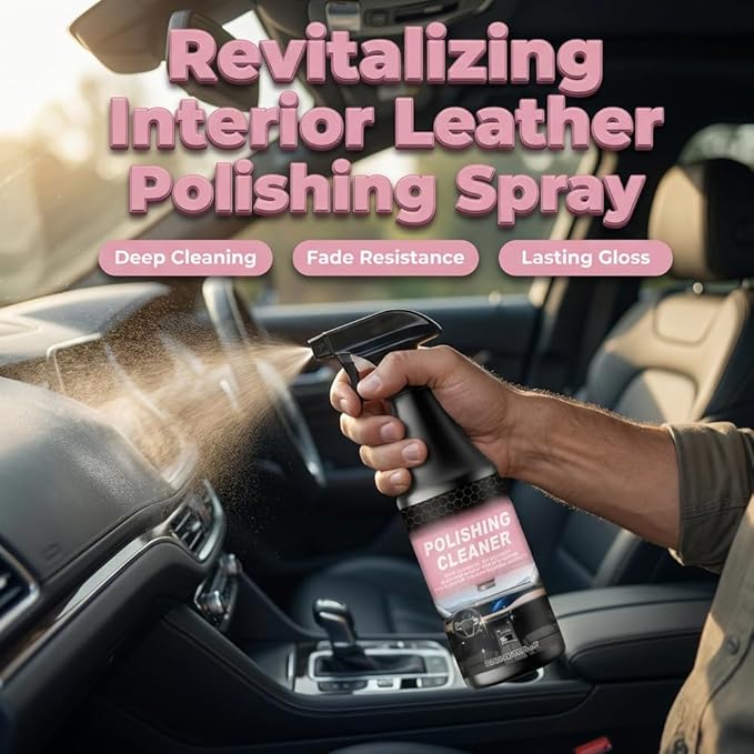 Car Interior Cleaner, 2026 New Polishing Cleaner Car Interior, Cleans & Protects Leather, Vinyl, Plastic, Rubber, Glass with a Streak-Free Finish, Polishing Cleaner Detailer Spray for Vehicle (2pcs)