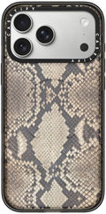 CASETiFY Impact iPhone 17 Pro Max Case [Slim/Compatible with Magsafe / 8.2 ft. 4X Military Grade Drop Protection] - Brown Snake - Clear Black
