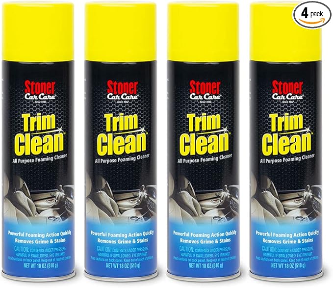 Stoner Car Care 91134-4PK Trim Clean – All-Purpose Foaming Automotive Interior Cleaner, Fast-Acting Formula Quickly Removes Grime, Dirt & Stains from Trim, Consoles & Plastics – 18 oz (Pack of 4)