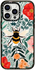 CASETiFY Impact iPhone 15 Pro Max Case [4X Military Grade Drop Tested / 8.2ft Drop Protection/Compatible with Magsafe] - Bee in The Flowers - Clear Black