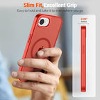 SUPFINE Magnetic for iPhone 17e Case/iPhone 16e Case (Compatible with MagSafe)(Military Grade Drop Protection) Slim Translucent Matte Shockproof with Anti-Fingerprint Phone Case,Red