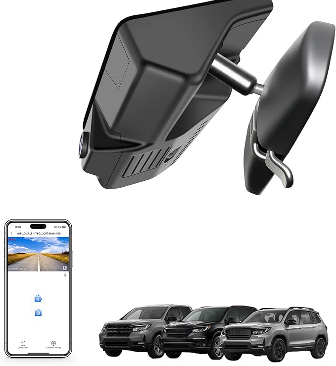 Mangoal 4K Dash Cam for Honda Pilot 2016-2022 Gen 3 YF5/6, Passport 2019-2025 Gen3 YF7/8, Ridgeline 2017-2026 Gen2 YK2/3(Model A), Integrated OEM Look, UHD 2160P Video, WiFi & App, GPS, 64GB Card