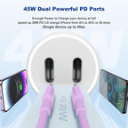 iPhone 14 13 Car Charger, Certified 45W Dual Port USB C Rapid Apple Car Adapter with 6ft Type C to Lightning Cable Fast Charging for iPhone 14 Pro/14 Pro Max/14 Plus/13/12/11/X/XS/SE,iPad-Purple