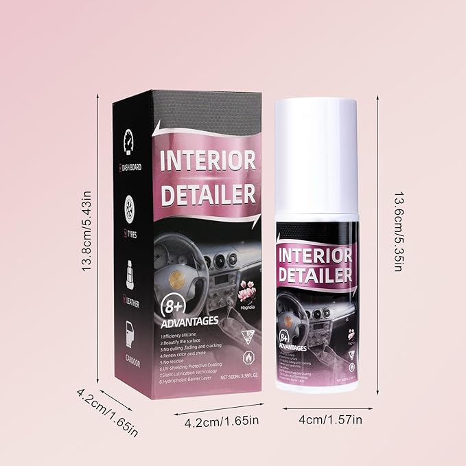 2pcs Car Interior Cleaner,Deep Cleaner Polishing, Large 15 Ounce Capacity Interior Detailer, Tire Cleaner, Suitable for Cleaning Rubber, Plastic, leather Surfaces Inside the Car