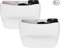 HARFINGTON 2pcs Car Seat Gap Filler Organizer 11.5 x 8 x 2.1 Inch Leather Universal Car Organizer Storage Box Between Seat and Console for Phone Sunglasses Keys, White
