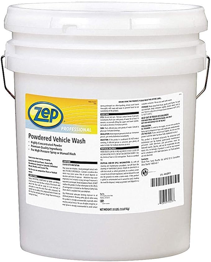 Zep Powdered Vehicle Wash - 35 Pounds (1 Bucket) 1041720 - Premium Detergent May Be Used in High Pressure Spray Systems Or for Manual Car Washing. (for Business Customers Only)