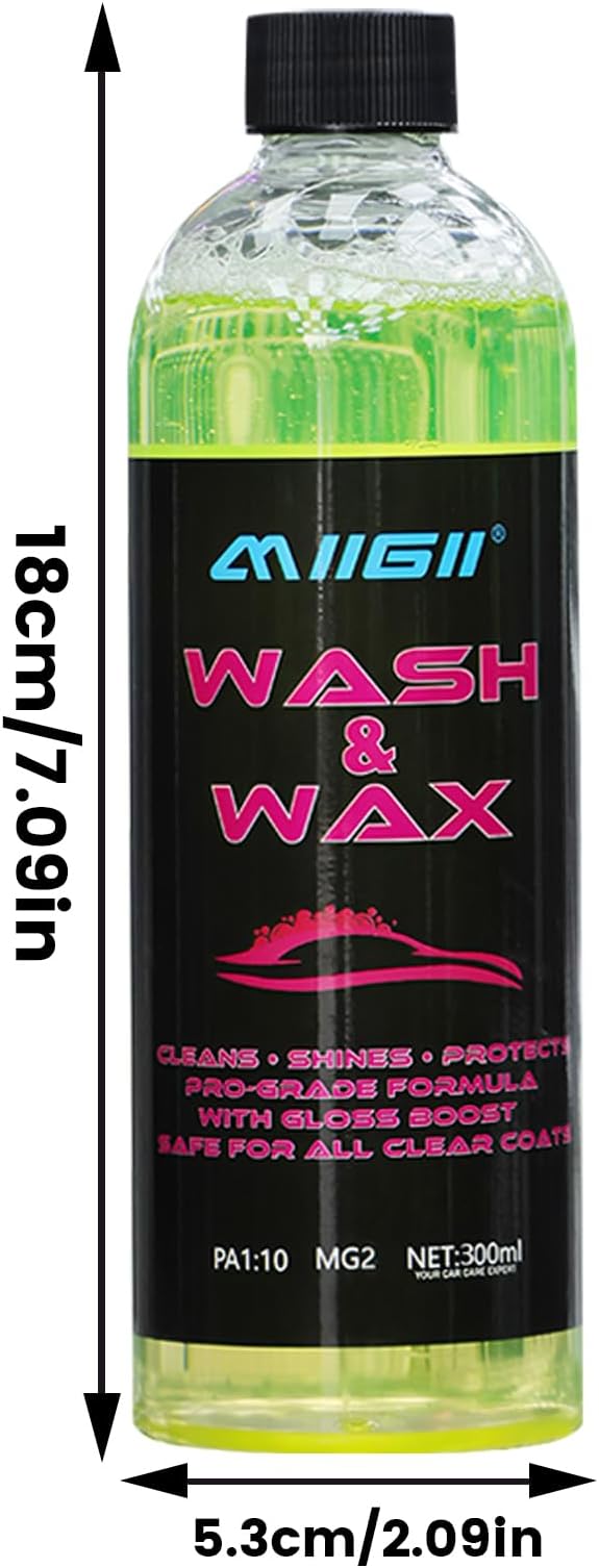 MIIGII Car Wash Soap with Paint Protection Coating - pH Balanced Car Shampoo - Rich Suds & Deep Cleaning - All Vehicles - 300ml (10oz)