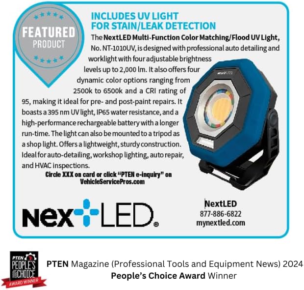 NextLED Premium Detailing Light Bundle: NT-V3505 Ceramic Coating Light & NT-1010UV 4-Color Paint Inspection Light