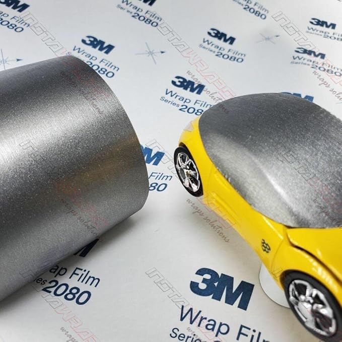 3M Car Wrap Roll 2080 Brushed Titanium | BR230 | (5ft x 2ft (10 Sq/ft)) | Automotive Vinyl Wrap for Cars - Car Interior Wrap & Exterior | w/Free Instawraps Pro Glove