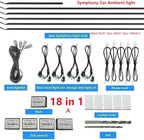 18 in 1 Symphony car Ambient Lights RGB car Interior Acrylic Light Guide Fiber Optic Universal Car Decoration Atmosphere Lights
